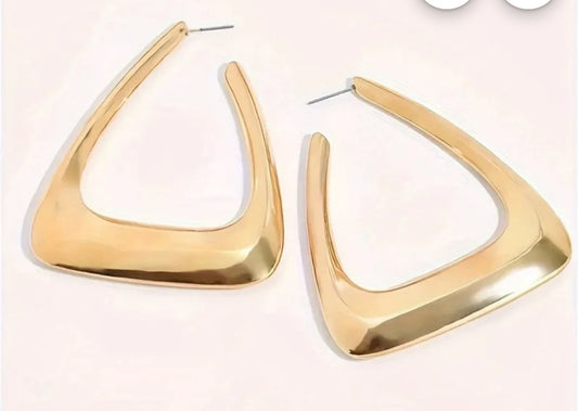 Geo Brush Gold Earrings