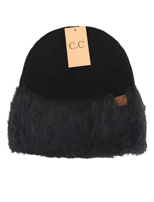 Fur Me Crazy Black Beanie