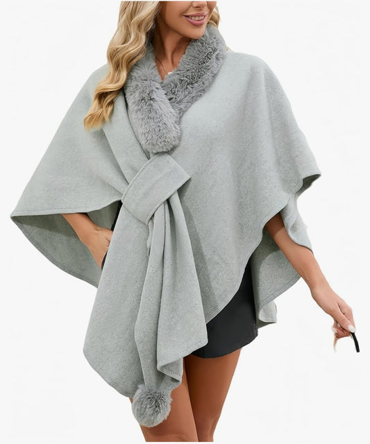 Heather Me Gray Wool Wrap